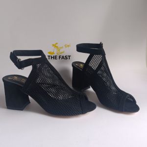 giày bốt cổ ngắn si lưới hở mũi thời trang mới NĐ24