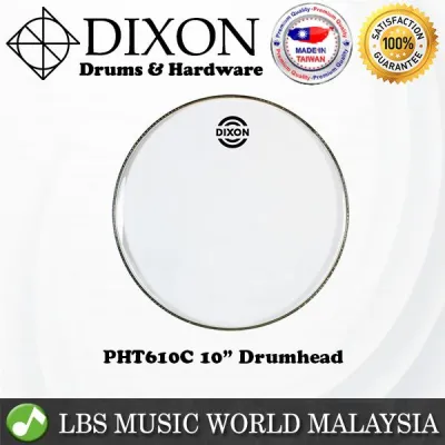 Dixon 10 PHT610C Clear Drum Skin Head Drumhead For Tom Snare Set Kit (PHT610)