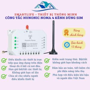 Công Tắc Thông Minh Hunonic Noma Điều Khiển Mọi Thiết Bị Từ Xa Qua Điện Thoại Dùng Sim 3G 4G Không Cần Wifi