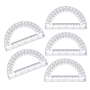 Set of 5 Clear Protractor 180 Degrees Math Protractors 6Inch Protractors Measuring Tool for Geometry Drafting Drawing