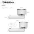 พัดลมไอเย็นมือถือ Folding FAN รุ่น F15 ปรับแรงลมได้ 3 ระดับ มีแบตเตอรี่ในตัว พร้อมส่ง สีขาว/ส้ม. 