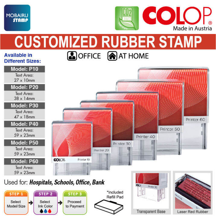 COLOP Ink Pad/Cartridges Refill For Self Inking Stamps - Printer P10 ...