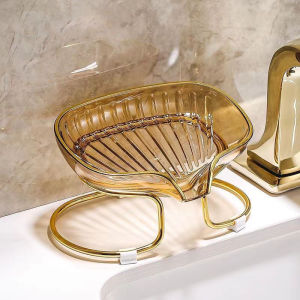 Soap Holder Bathroom Soap Box Nordic Style Luxury Design Soap Dish Easy To Drain Water Soap Dispenser Set With Metal Base For Bathroom