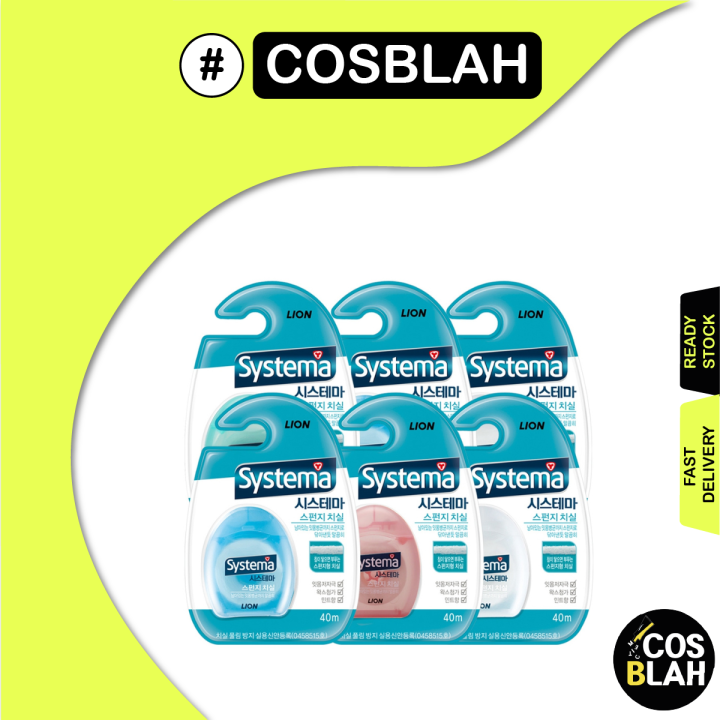 Lion Systema Sponge Dental Floss 40M / 3D Expandable Floss | Lazada ...