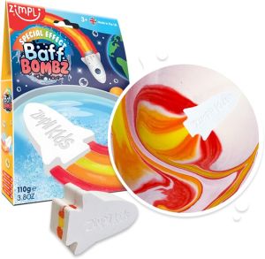 Zimpli Kids Baff Bombz Assorted Shape Bath Bomb (Unicorn Rocket Rainbow Star Moon) - Strawberry 110g