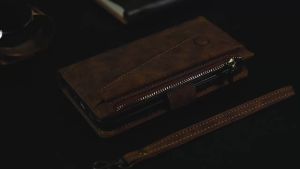 FCWallet Flip Leather Case For OPPO Reno 11 12 13 14 Pro Reno11 Mobile Phone Case For Rope Luxury Zipper Smartphone Android Cover