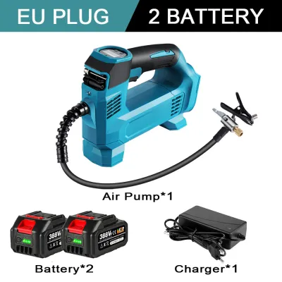 （free gift）388Vf 120psi 800kpa Electric Air Pump Portable Cordless Car Air Inflator Car Inflatable Pump High Pressure With Digital Display for Makita 18V Battery Pneumatic Tool