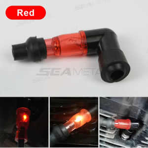 🇵🇭 SEAMETAL Universal Motorcycle Flash Spark Plug Cap Motorcycle Ignition Spark Plug Cap Elbow Flashing Spark Plug Cap For Motorbike