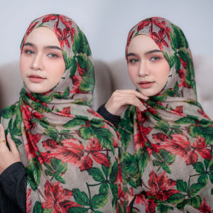 ผ้าพันยาว วิสคอสลายใบไม้สี ฮิญาบคลุมผม จัดทรงง่ายน้ำหนักเบา ใส่ออกงานเก๋ๆ HL37วาริสมุสลิม
