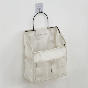 Fabric Storage Hanging Bag Portable Wall Mounted Bedside Organizer With Hook For Dormitory Bathroom