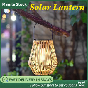 Waterproof Solar Lantern /Outdoor Hanging Solar Lantern Bamboo Chandelier Lamp Solar Powered Garden Lantern