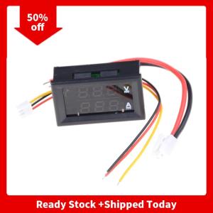 🔥🔥🔥pheebss มาตรวัดแรงดันไฟฟ้า10A DC 100V แอมป์มิเตอร์สีน้ำเงิน + ไฟ LED สีแดง