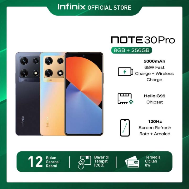 Infinix Note 30 PRO 8/256GB - Up to 16GB Extended RAM - Helio G99 - 120 Hz  6.67 FHD+ - 65 Watt Fast Charge