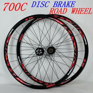 700C disc brake road bike wheelset off-road road disc brake wheel disc brake V-brake C-brake 29 inches 1700 grams - HB12/R35 round spoke wheelset - road bike wheel