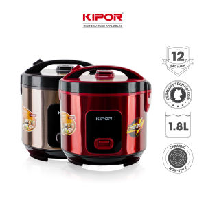 Nồi cơm điện KIPOR KP-N55918 - Dung tích 1.8L - Lòng nồi niêu chống dính CERAMIC chống trầy xước nồi thông minh nấu cơm ngon ủ ấm đa chiều 24h cho 4-6 người ăn