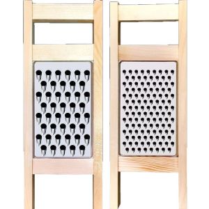 Vegetable Cutter Stainless Steel Round Hole Grater Wooden Kitchen Manual Potato Carrot Grater