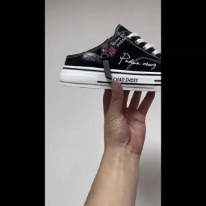 2026 Summer New Breathable Closed-Toe Slip-On Mens Canvas Shoes Casual Mens Shoes Korean Style Half-Slipper Student Trendy Shoes