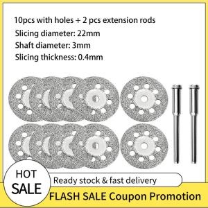 🚗🛵 12Pcs 22Mm Kim Cương Cắt Đĩa 3Mm Mài Bánh Xe Trục Để Cắt Kim Loại Công Cụ Quay Điện Máy Xay Các Bộ Phận