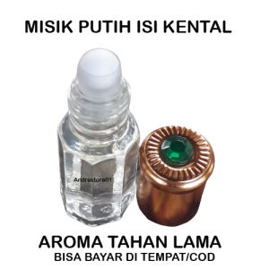 Minyak Misik Putih 3ML / Minyak Wangi Misik Putih Hikmah / Parfum Misik Putih Aura / Minyak Arom Misik Putih Pemikat / Minyak Wangi Misik Putih Arab