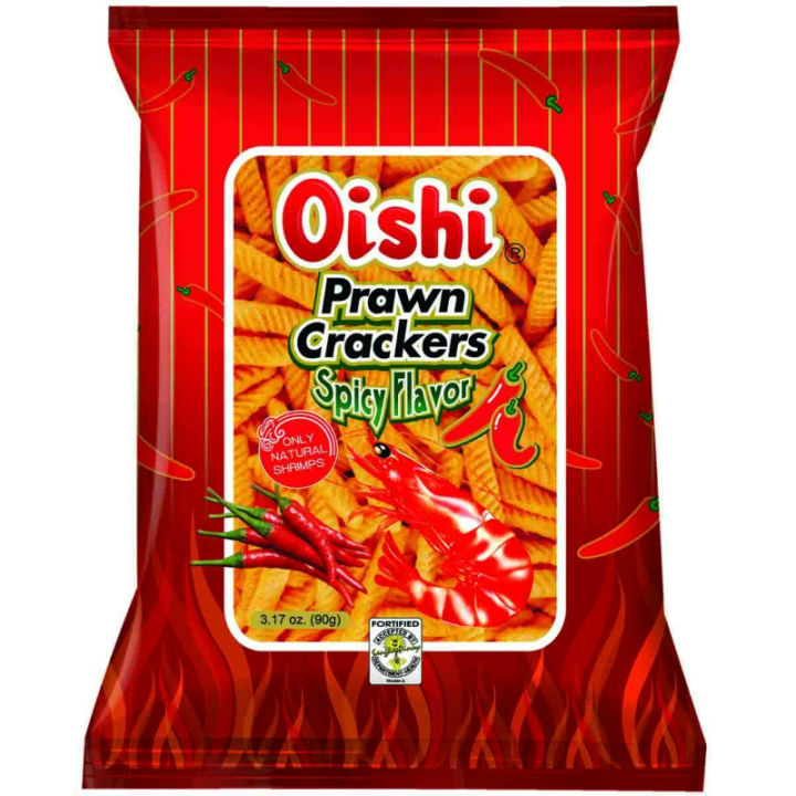 Oishi Prawn Crackers Spicy Flavor Snacks 90g | Lazada PH