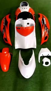 ชุดสีฟีโน่ตัวเก่าสีส้มแก้วตัดขาวมุก( 10 ชิ้น)