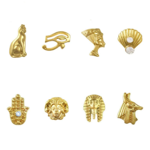 10Pcs Egypt Theme Nail Art Decorations Punk Style Nail Charms Decorations for DIY Acrylic Nail Full Cover Press on Nail