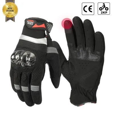 【Eco-friendly】 Moto Gloves CE 2KP Summer Racing Gloves Carbon Fiber Luvas Motorcycle Gloves Protective Gear Blue Green Pink