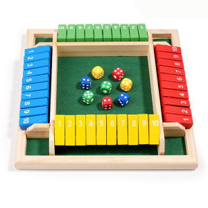 NEW Shut The Box Dice Game Large Wooden Borad Game Toys 2-4 Players Flip Dice Game Classic Math Game