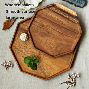 Solid wood household wooden tray sushi octagonal wooden tray breakfast tray pendulum tray snack tray