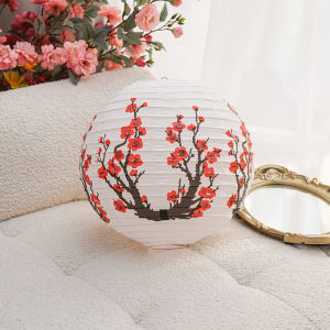 【จัดส่งภายใน 2-3 วัน】 30 35cm Plum Blossom Round Paper Lantern Lamp Shade Chinese Antique Paper Lantern New Year Paper Lampshade Home Decor