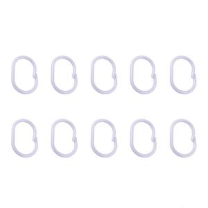 Easy Install Plastic Curtain Rings with Secure Snap Closure Rusts Resistant Sliding Hooks For Bathroom Shower Rods