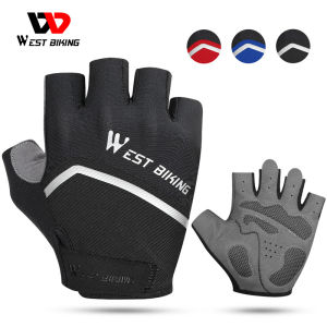 WEST BIKING Cycling Gloves Half Finger Anti Slip Pad Motorcycle MTB Road Bike Gloves Men Women Sports Equipment Fitness Gym Fishing Bicycle Gloves