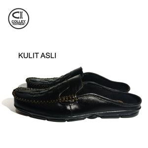 COD - SEPATU BUSTONG ANYAM PRIA KULIT  / COKELAT HITAM CCN-SLO.010