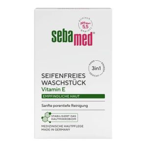 Made.in.Germany💚💧🧼💚 Xà phòng rửa mặt & làm sạch da SEBAMED Seifenfreies Waschstück Vitamin E 150g