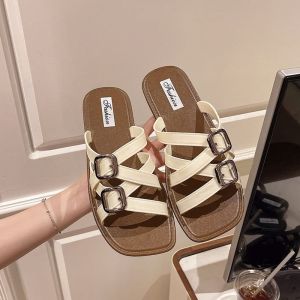[Free Shipping] WomenS Summer Sandals New Style Fashionable And Versatile Perfect For Pairing With Dresses Ideal For The Beach Or Seaside Featuring A Roman-Style Design And A Single-Strap Design