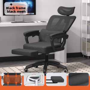 Breathable office net chair. Inclinable ergonomic chair. Home game chair. Telescopic foot rest.