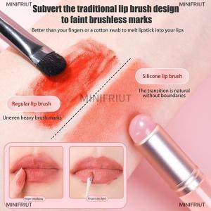 [COD] MINIFRIUT แปรงทาปากซิลิโคนขนาดเล็กพร้อมฝาหัวกลมแปรงทาลิปสติกอุปกรณ์แต่งหน้าแบบพกพาแปรงคอนซีลเลอร์ขนาดเล็กใช้งานได้หลากหลาย