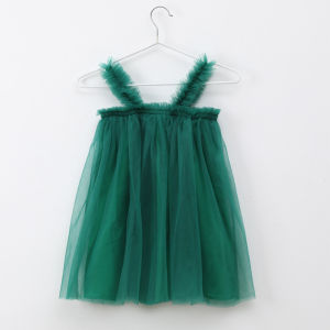 0-8 Years Girls Solid Color Princess Dress Fluffy Gauze Skirt Summer Baby Dress Birthday Party Kids Baby Sling Princess Mesh Skirt 2022