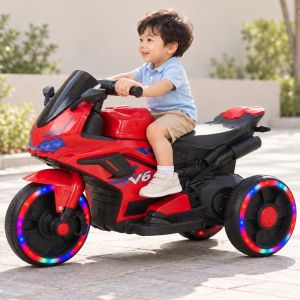 Kids Electric Motorcycle Ride On 3 Wheels Motor with Lights Children Motorbike Vehicle Driving Toy