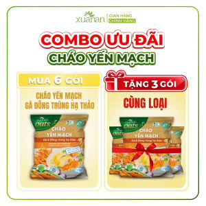 Combo 6 Gói Cháo Yến Mạch Thịt Gà & Đông Trùng Hạ Thảo Gói 40G (Tặng Kèm 3 Gói)