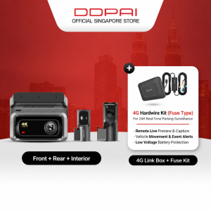 DDPAI Z60/Z60T 4K UHD GPS 3-Channel (Front + Rear + Interior) Super Capacitor Dashcam 4G Remote View