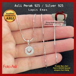 Kalung Wanita Perak Asli Sterling Silver 925 & Lapis Emas Putih Murni