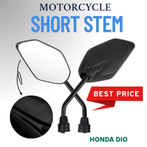 HONDA DIO SIDE MIRROR DAHON TYPE MOTORCYCLE SHORT STEM STOCK TYPE (BLACK)