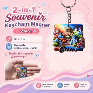 Travel GREECE 2-in-1 Mini Keychain | Key Holder Collectible Souvenir