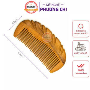Lược gỗ me khía bằng gỗ thơm gép răng dài 12cm lược chải tóc gỡ rối massage đầu - Mỹ Nghệ Phương Chi