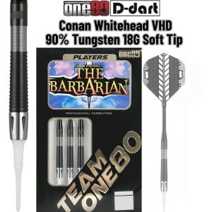 ONE80 SOFT TIP DART - 18G CONNAN THE BARBARIAN VHD 90% TUNGSTEN SIGNATURE SOFT TIP DARTS (ARROW DART LEMBUT)