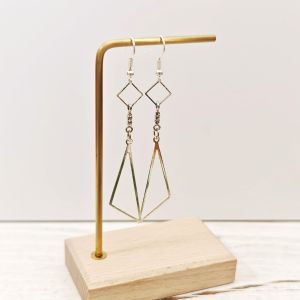 Made-to-Order SG - Trapezia Geometric Monochrome Dangle Earrings Handmade Contemporary Earrings Collection