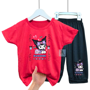setelan anak perempuan gambar kuromi baju anak perempuan viral terbaru usia 1-10 Tahun