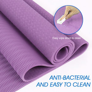 Yoga Mat Fitness Mat High Density 5MM NBR Extra Thick Non-Slip Mat Slimming Exercise Mat Free Strap