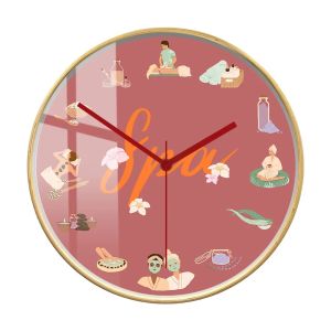 FFBH Spa Beauty Salon Treament Silent Quartz Wall Clock Wellness Center Decorative Beautician Advertising Wall Clock Esthetician Gift 5B8Q6
